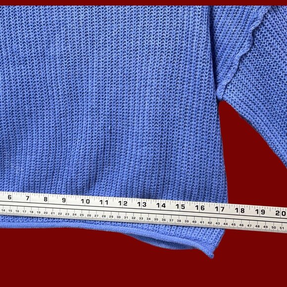 Wild Fable - Women's Ribbed Knit Crop Sweater Long Sleeve Crew Neck - Blue - XS - Picture 4 of 13